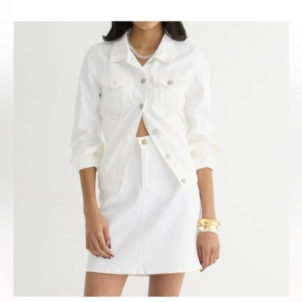 J Crew Denim Mini Skirt White Size 24 NWT